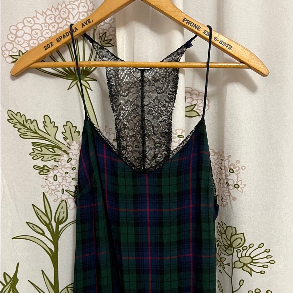 Zara Plaid Dress with Black Lace